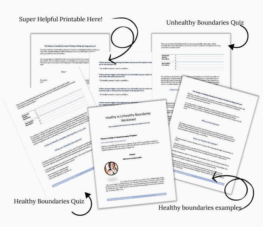 Healthy vs Unhealthy Boundaries Free Worksheet